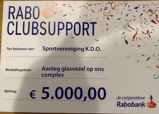 KDO ontvangt mooi bedrag van de Rabo ClubSupport
